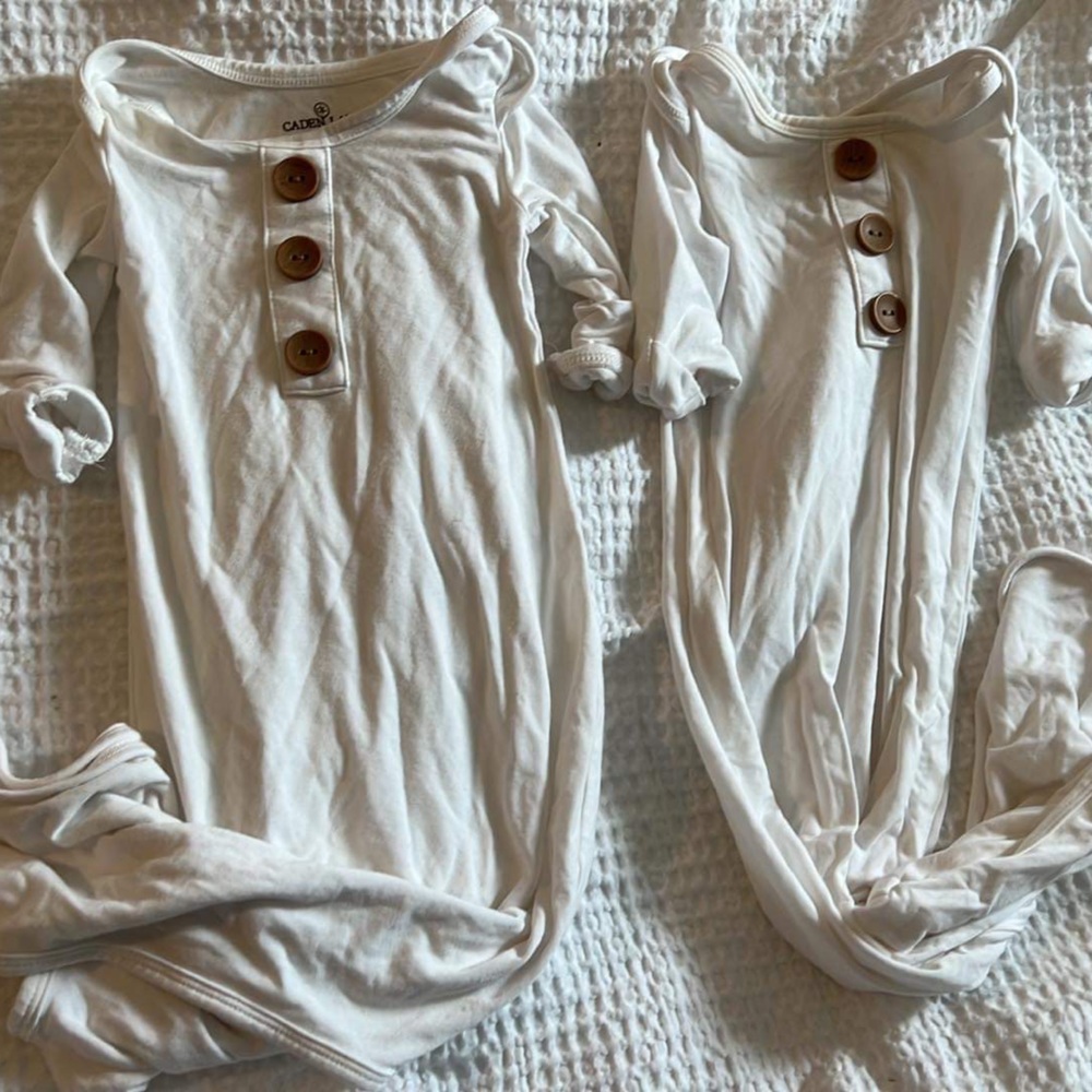 2 Caden Lane Gowns Preemie 4-6lb